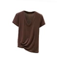 thumbnail image 3 of Fengqque Womens Modal T Shirts Short Sleeve V Neck Loose Breathable Plus Size Summer Tops Coffee XXXXL(XXXXL), 3 of 5