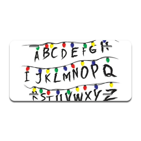 Stranger Alphabet Aluminum License Plate| License Plate 12" X 6" Fits Any Car, Truck, SUV, RV, or Trailer | Made in The USA