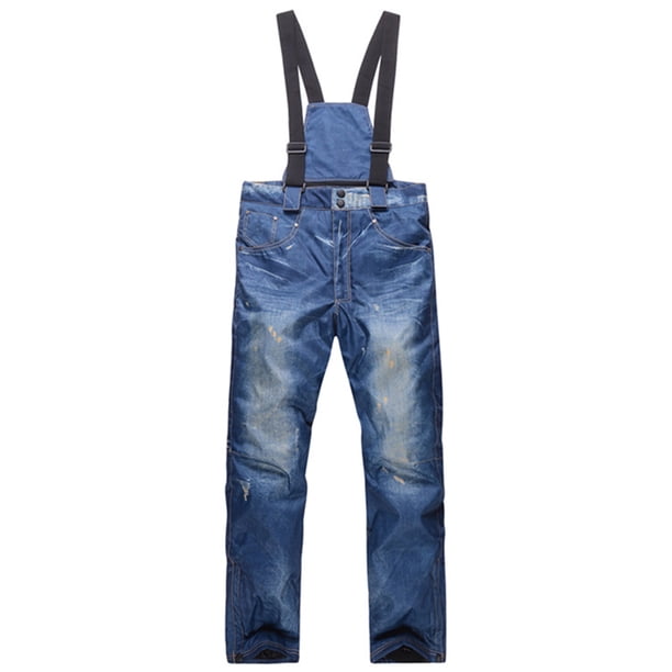 Pantalones de esquí para hombre Pantalones de esquí de invierno con tirantes desmontables yeacher pantalones de esquí