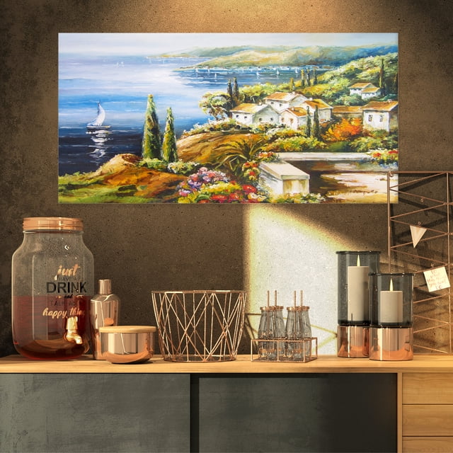 Sailing Boat Remote View - Seascape Canvas Art Print