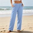 thumbnail image 2 of Womens Casual Pants Solid Color Trousers Flowy Large Size Athletic Work Pants With Pockets, 2 of 5