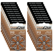 HearClear Size 312 Zinc Air 1.45V Hearing Aid Batteries (120 Pack)