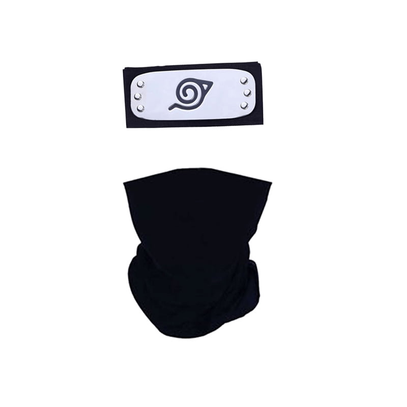 Naruto Hatake Kakashi Cosplay Gloves Mask Headband Anime Accessories Kunai 