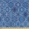 thumbnail image 1 of Mosaic Upholstery Fabric by the Yard, Traditional Flower Petals Scrolling Leaves Mandala Zen Ornamental Pattern, Decorative Fabric for DIY and Home Accents, Violet Blue by Ambesonne, 1 of 5