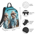 thumbnail image 2 of Disketp Stylish Dog in Denim Outfit Mochila Ligera e Impermeable, Mochila de Día Resistente para Viajes, Senderismo y Uso Diario para Hombre y Mujer, 2 of 7