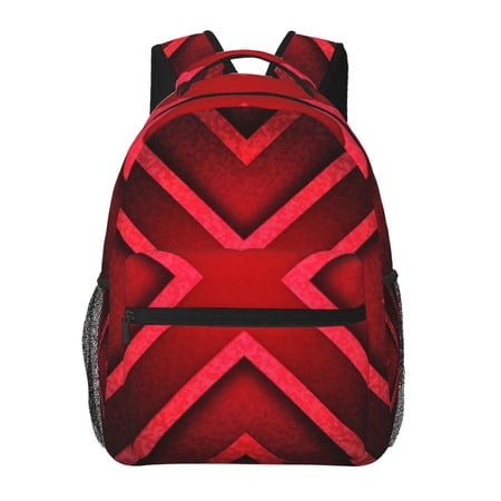 LNWH Backpacks, Red Grid Design Patterns Casual Outdoor Backpack for Students for Laptop, Suitable for 15.6 Inches Notebook
