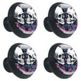 thumbnail image 2 of 4 Pcs Couple Skulls Knobs for Kitchen Cabinet Cupboard Dresser Bookcase Drawer Pulls Handles Round Home Decor, 2 of 8