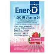 Ener-C Ener-D, Vitamin D3, Hydrating Effervescent Drink Mix, Sugar Free, Raspberry, 1,000 mg, 24 Packets