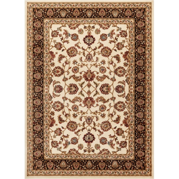Well Woven Barclay Sarouk Traditional Oriental Panel Ivory 9'3" x 12'6" Area Rug