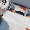 thumbnail image 4 of Designart "Minimal Boho Pattern in Blue and Orange II" Abstract Minimalism Bedding Covert Set - Abstract Blue Modern Bed Set With 2 Shams, 4 of 6