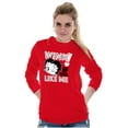 thumbnail image 5 of Betty Boop Wink if You Life Me Women's Long Sleeve T Shirt Brisco Brands S, 5 of 6