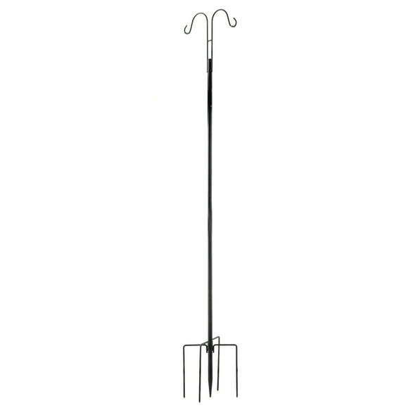 KFFKFF Double Shepherds Hooks for Outdoor, 8 Pack 60 Inch Heavy Duty Bird Feeder Pole, 3/4 Inch Thick Garden Hooks