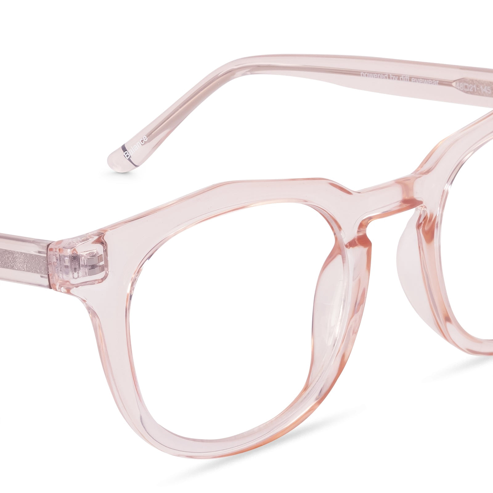 Women's Health Balance Blue Light Blocking Glasses for Computer UV and Gaming Protection by DIFF Eyewear Light Pink Crystal