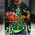 thumbnail image 5 of Nouveau T-shirt à Manches Longues Imprimé Numérique pour Hommes Automne Décontracté Col Rond Noël, 5 of 5
