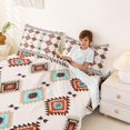 thumbnail image 3 of jejeloiu Rustic Tribal Bed Sheets,Vintage Print Full Size Sheets For Boys,Beige Brown,4-Piece,1 Flat Sheet, 1 Fitted Sheet and 2 Pillowcases, 3 of 6
