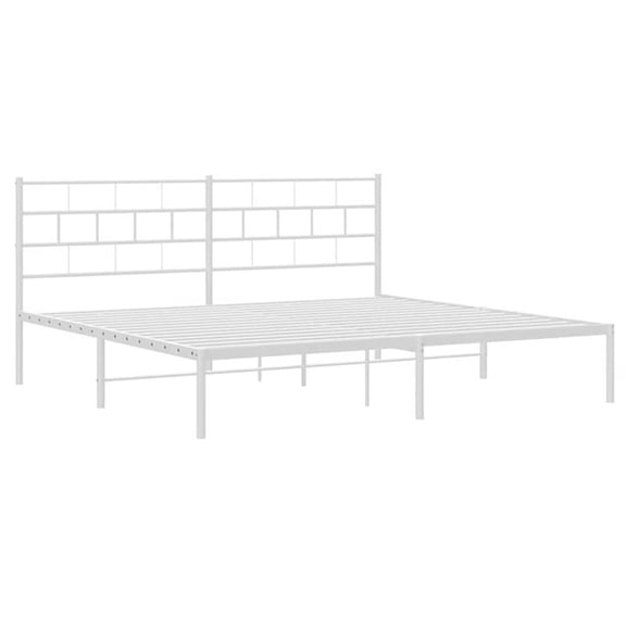 Pemberly Row King/Double Metal Powder Coated Steel Bed Frame in White