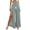 Mint Green, variant on Women's Printed Wide Leg Straight Pants with Lace-Up Detail & Side Slit, Casual Flowy Trousers for Bohemian Style, Lightweight Fabric,Blue S