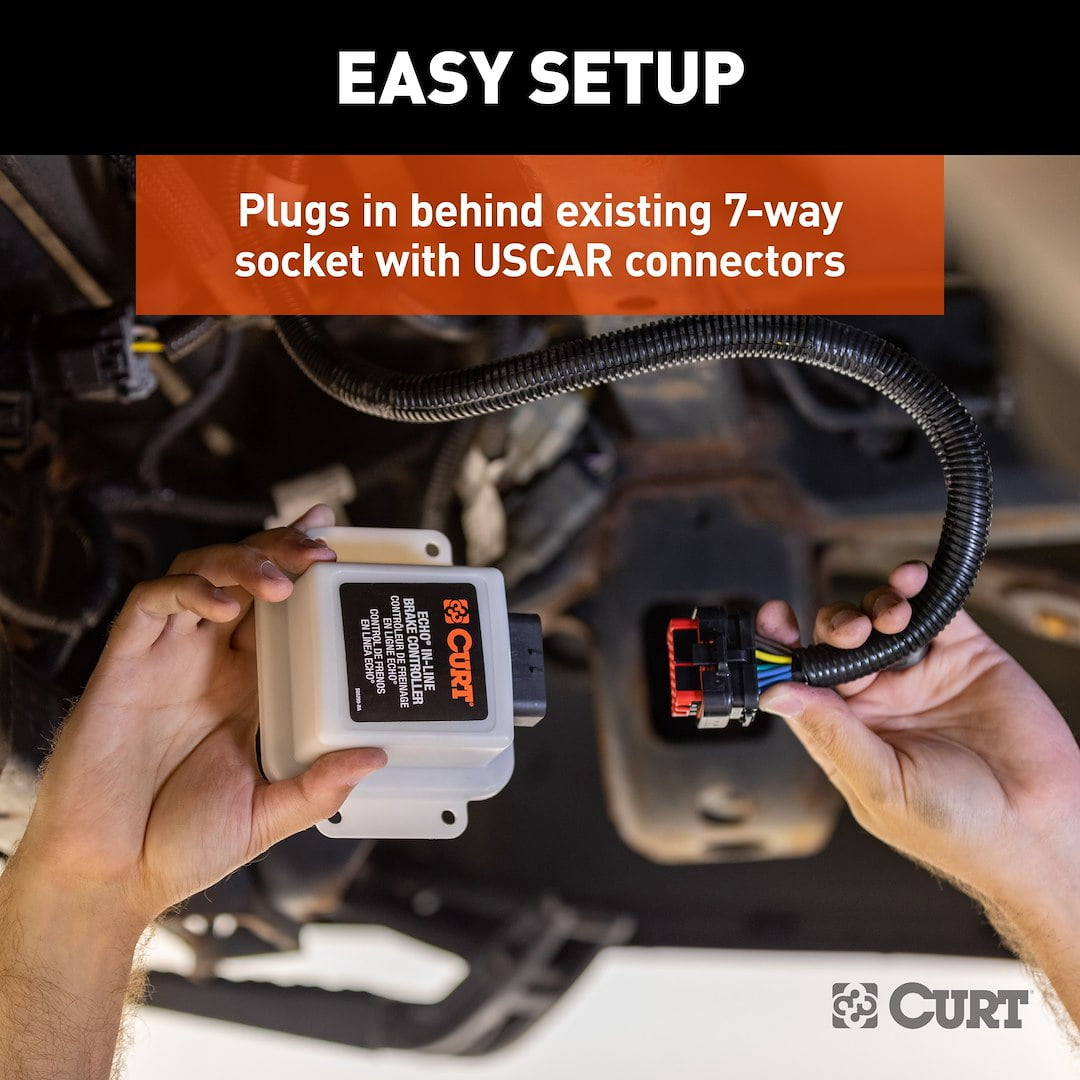 Curt 51200 Echo In-Line Trailer Brake Controller Bluetooth Smartphone Connection