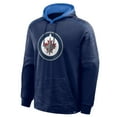 thumbnail image 2 of Men's Fanatics Navy Winnipeg Jets Goaltender Defender Pullover Hoodie, 2 of 3