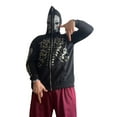 thumbnail image 2 of KelaJuan Female Coat, Rhinestones Skull/ Spider Print Long Sleeve Hooded Jacket with Zipper, 2 of 6