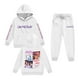 thumbnail image 1 of Pop cazadora para niña Demon Hunters Printed Anime Print Long-Sleeved Hooded Sweatshirt Set for Children 3-16 Years （White）, 1 of 2