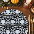 thumbnail image 3 of Fall Abstract Round Braided Placemats Set of 4, Pumpkin Flower Leaves Dot Black Heat Insulation Place Mats Washable Non-Slip Table Mats for Kitchen Dining Party, 13 Inches, 3 of 9