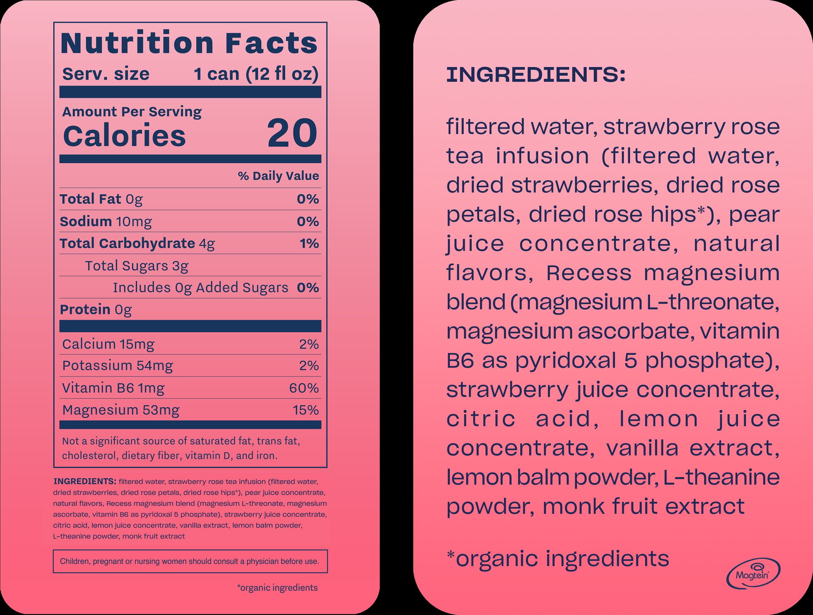 Recess Infused Strawberry Rose Sparkling Water 12 fl oz