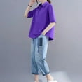 thumbnail image 6 of TODOZO T Shirts for Women Loose Fit Casual Lightweight Soft Basic Tees Summer Clothes for Women Women's Loose Short Sleeved T Shirt Casual Large Size Fashionable Collar Purple L, 6 of 6