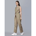 thumbnail image 3 of ENTELLUS BRAND, NEW STUNNING BEIGE STRIPES JUMPSUIT,COLLARED NECK WITH COCONUT BUTTONS IN THE FRONT, 3 of 5