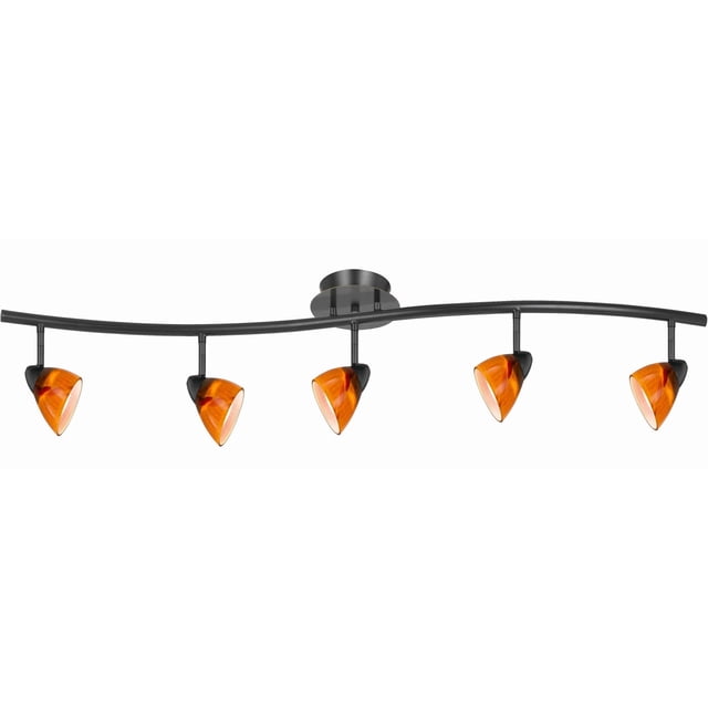 Luminaria Benzara, 5 luces, metal, 120 V, color negro y naranja