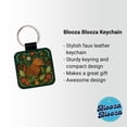 thumbnail image 2 of Capybara Botanical Art Nouveau Faux Leather Square Keychain, 2 of 7