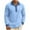 Blue, variant on Ecqkame Men's Long Sleeved Shirts Turndown Collar Button Down Linen Denim Patchwork Tops Casual Lightweight Daily Shirt Wine S