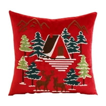 YFTDEF Christmas Cushion Set, Snowflake and Tree Design, 17.7x17.7 inches, Plush Flock Material, Soft and Breathable, Holiday Living Room Decoration, Cozy Sofa Accessory