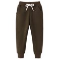 thumbnail image 2 of HAOTAGS Toddler Boys Pants, Elastic Casual Sports Pants Narrow-legged Solid Brown 5 T, 2 of 9