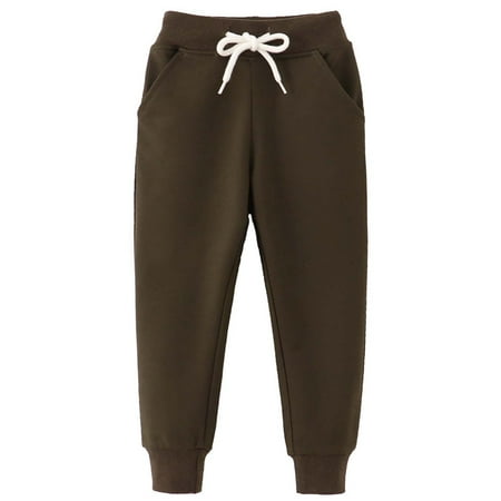

cfhntfmh Winter Sweatpants for Toddler High Elastic Waisted Lounge Pants Warm Comfy Fleece Jogger Trousers with Pockets