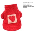 thumbnail image 6 of Mightlink Pet Sweater Love Heart Pattern Super Soft Washable Non-Fading Wear Resistant Keep Warm Acrylic 2-Legged Winter Warm Dog Cat Pullover Decor Pet Supplies, 6 of 6