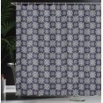 thumbnail image 3 of Ambesonne Christmas Shower Curtain, Nordic Snowflakes Art, 69"Wx70"L, Pale Mustard and Dark Blue, 3 of 4