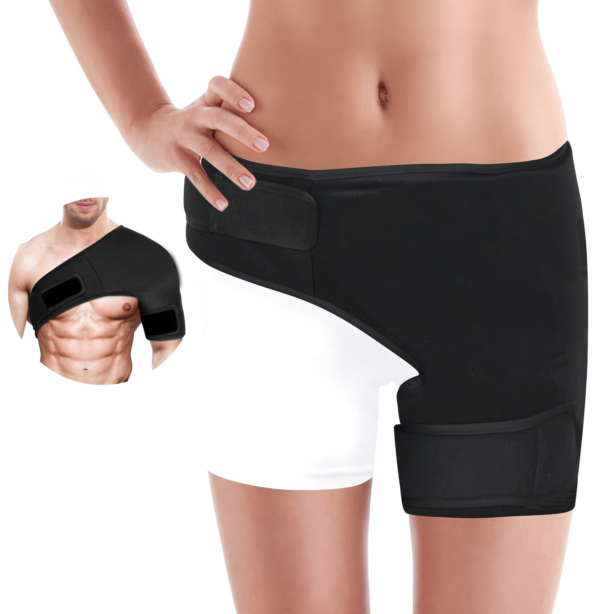 Reusable Hot Cold Gel Wrap for Shoulder Hip Knee, Adjustable Ice Pack with Secure Fit, Multipurpose Cooling Compress Pad for Home