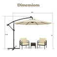 thumbnail image 3 of Gymax 10 ft Patio Offset Umbrella w/ Solar Lights Deck Umbrella w/ Easy Tilt Adjustment Beige, 3 of 10