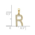 thumbnail image 2 of Diamond2Deal 14K Pendentif Initiale Lettre R en Or Jaune pour Femmes (L -0.63 Pouce), 2 of 4