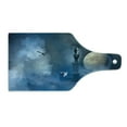 thumbnail image 2 of Fantasy Cutting Board, Castle on Clouds at Moon Night Scary Gothic Fiction Medieval Themed Evil Graphic, Tempered Glass Cutting and Serving Board, Wine Bottle Shape, Dark Blue, by Ambesonne, 2 of 5