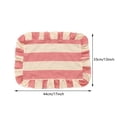 thumbnail image 2 of Ruffled Striped Rectangular Placemats, Washable Fabric Table Mats for Kitchen Dining Room, Boho Farmhouse Table Decor, Non-Slip Heat Resistant​, Pink, 2 of 6