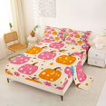 thumbnail image 2 of Manfei Autumn Pumpkin Pattern Bed Sheets,Harvest Print Full Size Sheets,4pcs,1 Flat Sheet,1 Fitted Sheet and 2 Pillowcases, 2 of 6