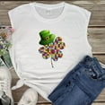 thumbnail image 5 of Pompotops T-shirt Sans Manches Décontracté Imprimé pour Femmes, Col Rond, Printemps Automne, 5 of 5