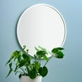 thumbnail image 3 of 24” x 24” White Rubber Framed Mirror | Round Bathroom Wall Mirror, 3 of 10