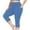 Blue, variant on lmcalzta Plus Size Capris Pants for Women High Waist Stretch Quick Drying Legging Workout Yoga Trousers
