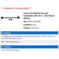 thumbnail image 2 of Front Left Stabilizer Bar Link - Compatible with 2015 - 2022 Nissan Murano 2016 2017 2018 2019 2020 2021, 2 of 2