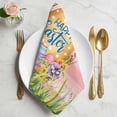 thumbnail image 2 of Pink Happy Easter Cloth Napkins, Spring Easter Eggs Floral Wooden Washable and Reusable Dinner Napkins Set of 6, Table Napkin for Kitchen Party Birthday Wedding Hotel Housewarming 20"x20", 2 of 9