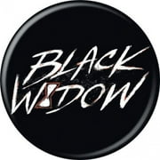 Black Widow 831105 Black Widow Movie Text Symbol Button, Black & White