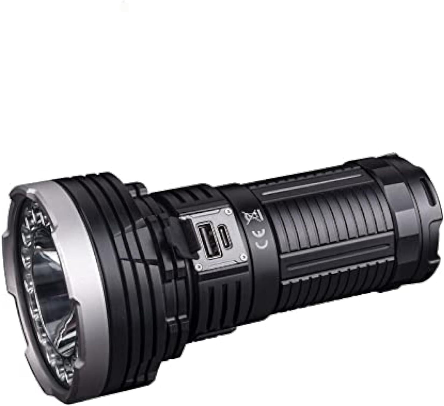 12000 Lumens USB Rechargeable Flashlight, Super Bright LED Searchlight with 12000mAh Battery, High for Camping, Hiking, Emergencies, Long Range (500m)